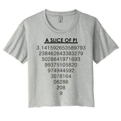 A Slice of Pi Pie Funny Pi Day Math Geek Logo Women's Crop Top Tee