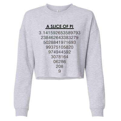 A Slice of Pi Pie Funny Pi Day Math Geek Logo Cropped Pullover Crew