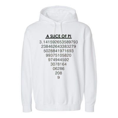 A Slice of Pi Pie Funny Pi Day Math Geek Logo Garment-Dyed Fleece Hoodie