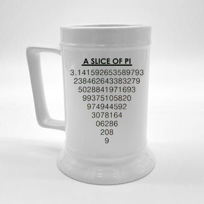 A Slice of Pi Pie Funny Pi Day Math Geek Logo Beer Stein