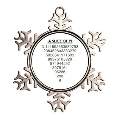 A Slice of Pi Pie Funny Pi Day Math Geek Logo Metallic Star Ornament