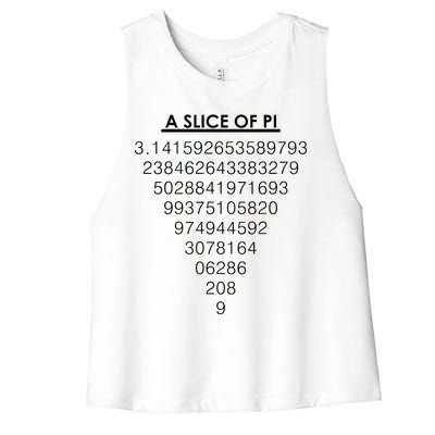 A Slice of Pi Pie Funny Pi Day Math Geek Logo Women's Racerback Cropped Tank