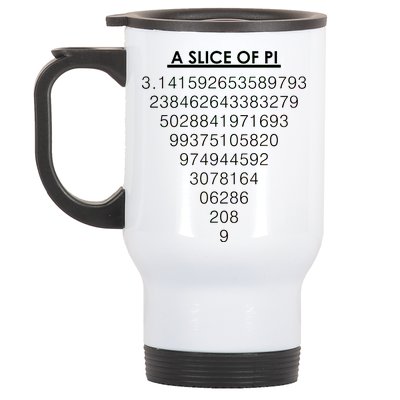 A Slice of Pi Pie Funny Pi Day Math Geek Logo Stainless Steel Travel Mug