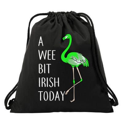 A Wee Bit Irish Today Flamingo Drawstring Bag