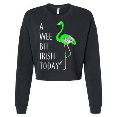 A Wee Bit Irish Today Flamingo Cropped Pullover Crew