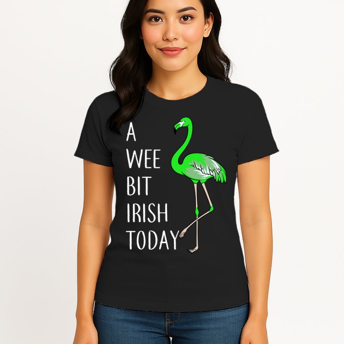 A Wee Bit Irish Today Flamingo Womens T-Shirt