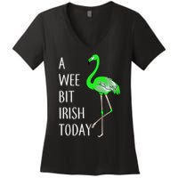 A Wee Bit Irish Today Flamingo Women's V-Neck T-Shirt