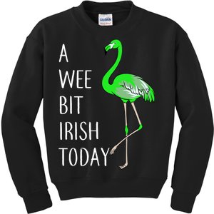 A Wee Bit Irish Today Flamingo Kids Sweatshirt