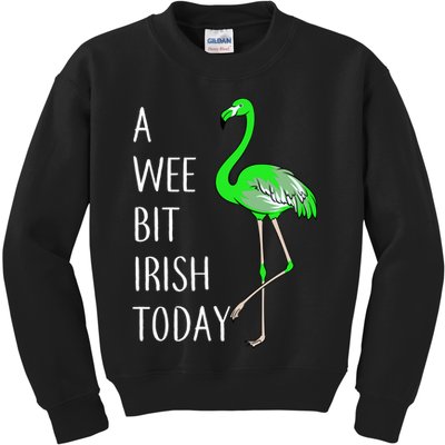 A Wee Bit Irish Today Flamingo Kids Sweatshirt