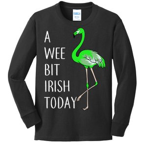 A Wee Bit Irish Today Flamingo Kids Long Sleeve Shirt