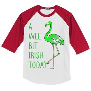 A Wee Bit Irish Today Flamingo Kids Colorblock Raglan Jersey