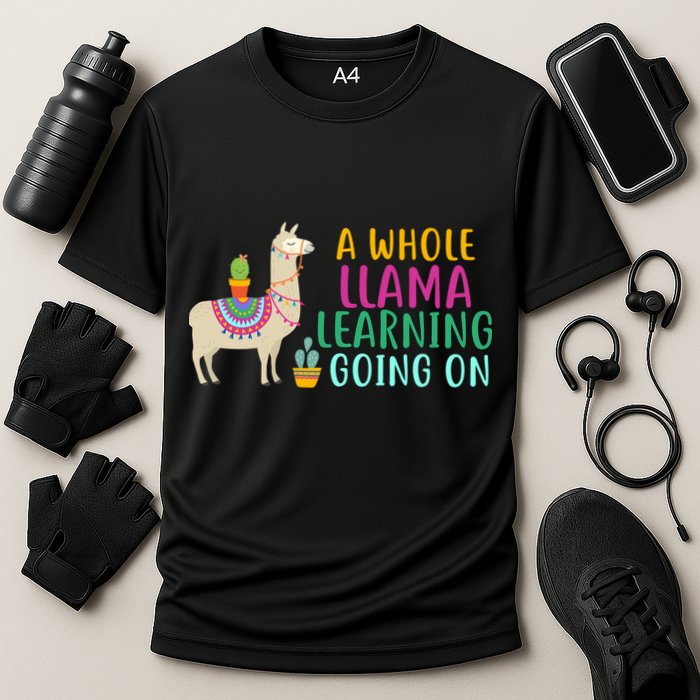 A Whole Llama Learning Going On Performance Shirt