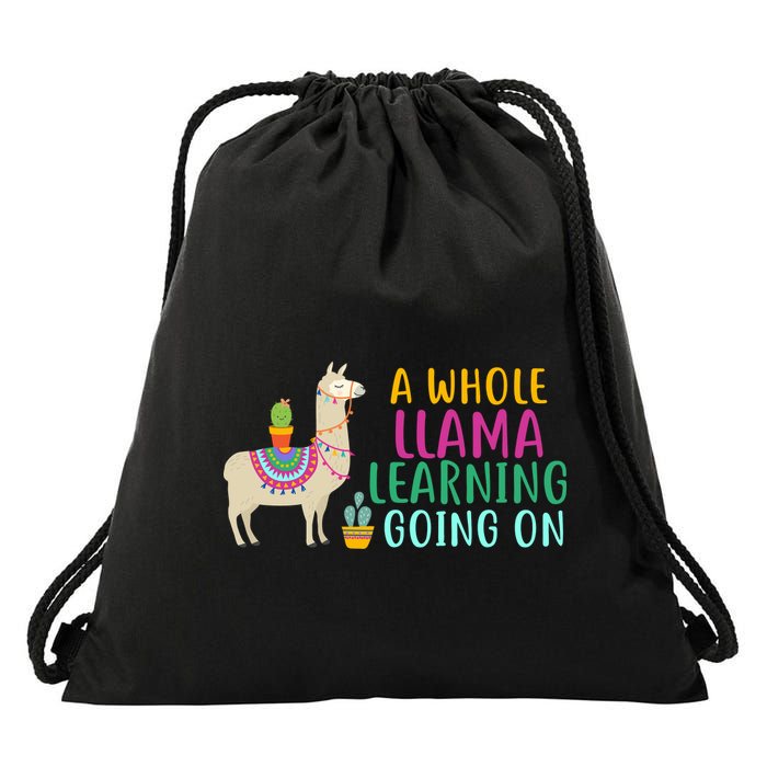 A Whole Llama Learning Going On Drawstring Bag