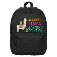 A Whole Llama Learning Going On 16 in Basic Backpack
