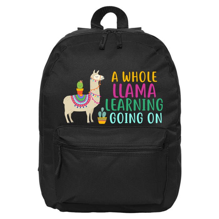 A Whole Llama Learning Going On 16 in Basic Backpack