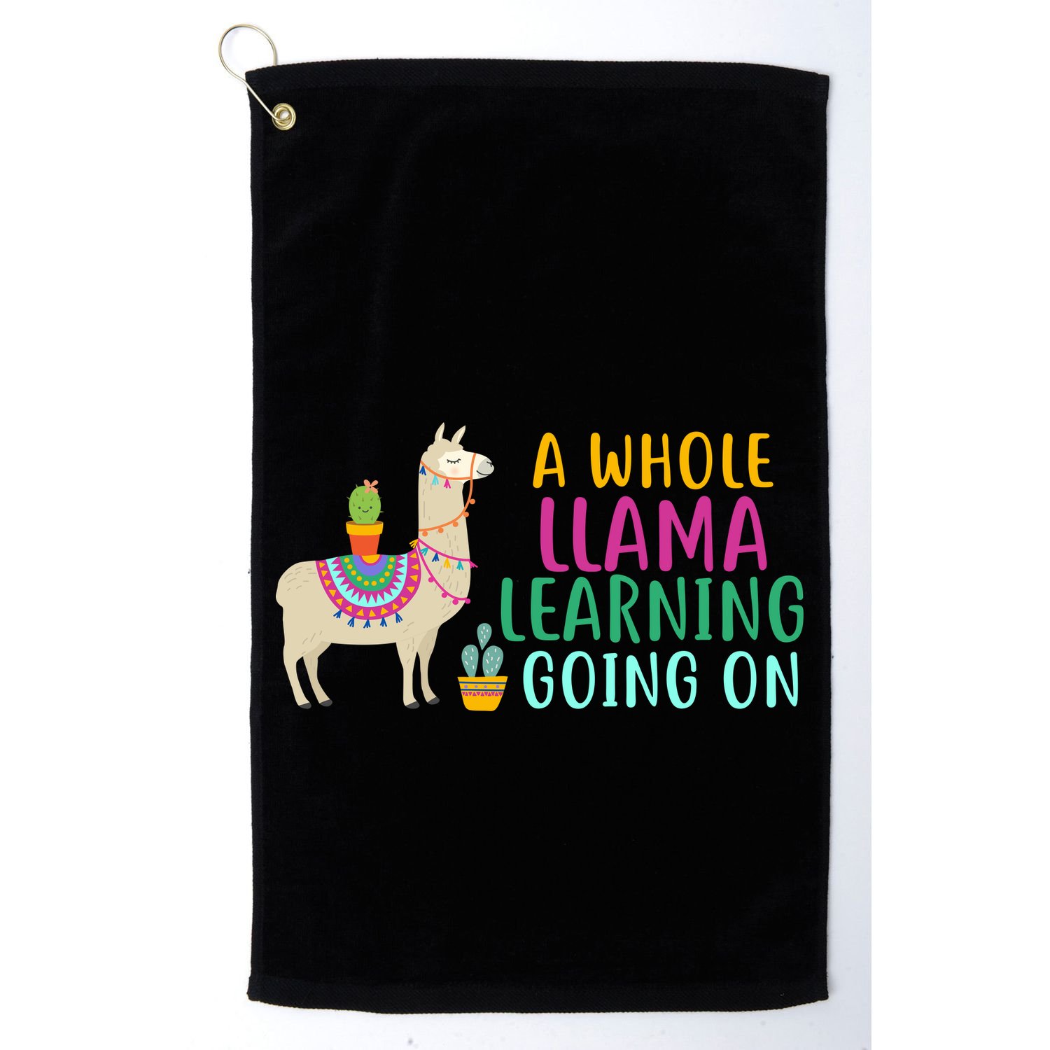 A Whole Llama Learning Going On Golf Towel