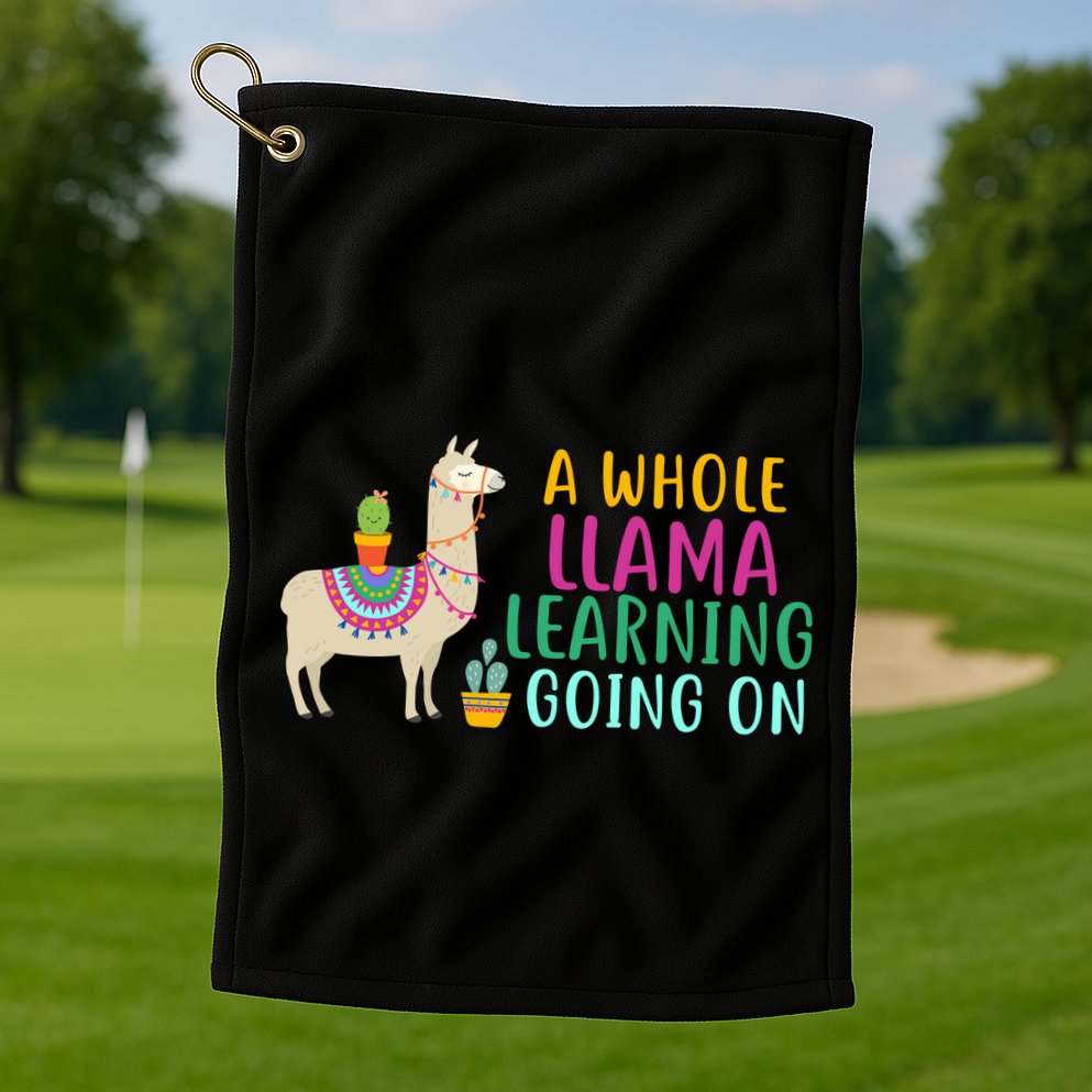 A Whole Llama Learning Going On Golf Towel