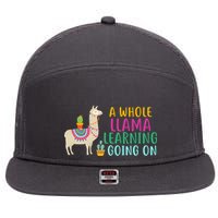 A Whole Llama Learning Going On 7 Panel Mesh Trucker Snapback Hat