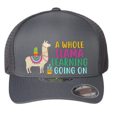A Whole Llama Learning Going On Flexfit Unipanel Trucker Cap