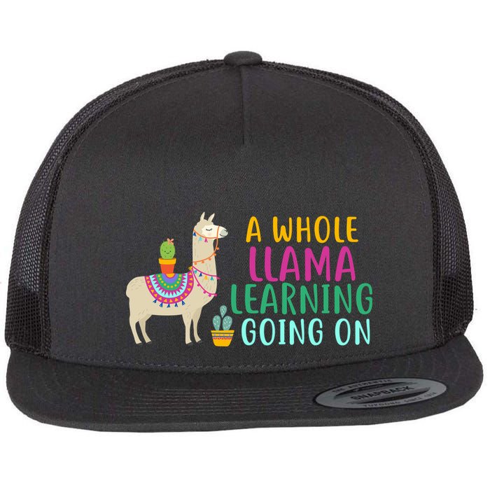 A Whole Llama Learning Going On Flat Bill Trucker Hat