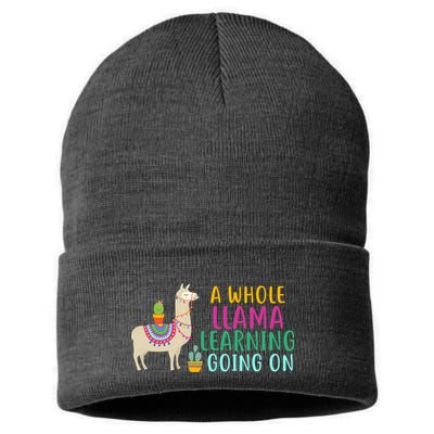 A Whole Llama Learning Going On Sustainable Knit Beanie