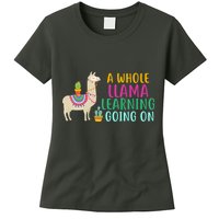 A Whole Llama Learning Going On Womens T-Shirt