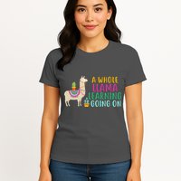 A Whole Llama Learning Going On Womens T-Shirt