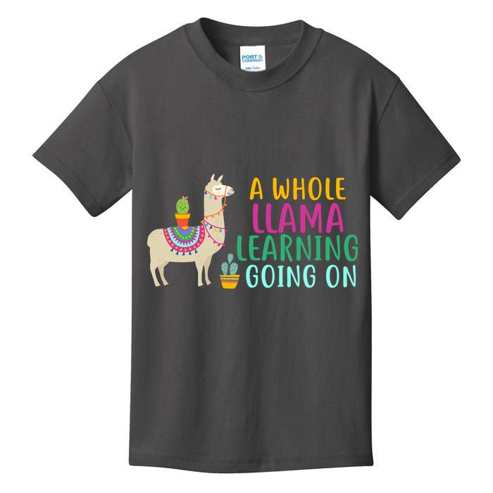 A Whole Llama Learning Going On Kids T-Shirt