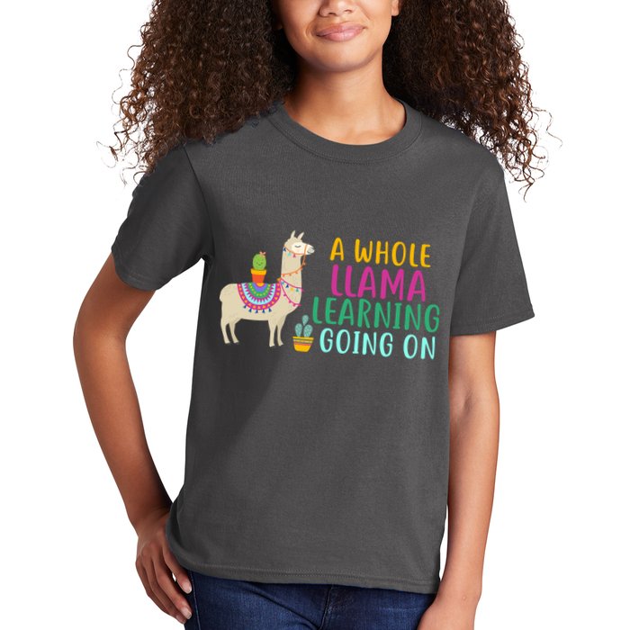 A Whole Llama Learning Going On Kids T-Shirt