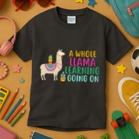 A Whole Llama Learning Going On Kids T-Shirt