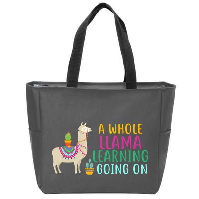 A Whole Llama Learning Going On Zip Tote Bag