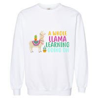 A Whole Llama Learning Going On Garment-Dyed Sweatshirt