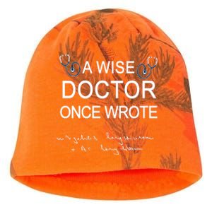 A Wise Doctor Once Wrote Medical Doctor Handwriting Funny Kati - Camo Knit Beanie