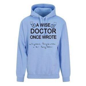 A Wise Doctor Once Wrote Medical Doctor Handwriting Funny Unisex Surf Hoodie