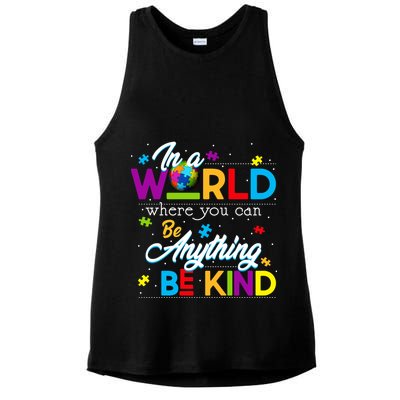 A World With Kindness Autism Awareness Ladies PosiCharge Tri-Blend Wicking Tank