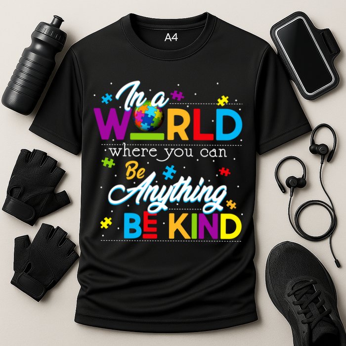 A World With Kindness Autism Awareness Cooling Performance Crew T-Shirt