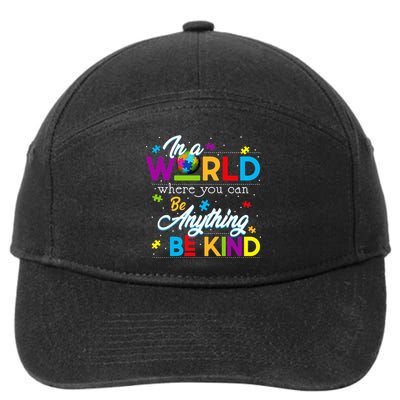 A World With Kindness Autism Awareness 7-Panel Snapback Hat