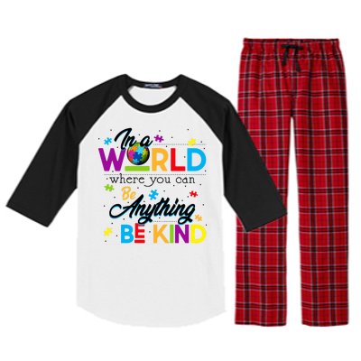 A World With Kindness Autism Awareness Raglan Sleeve Pajama Set