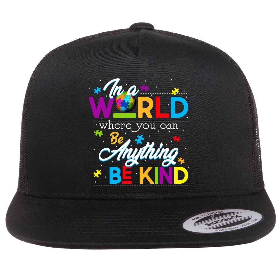 A World With Kindness Autism Awareness Flat Bill Trucker Hat