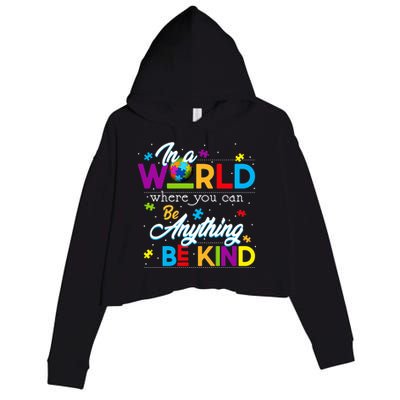 A World With Kindness Autism Awareness Crop Fleece Hoodie