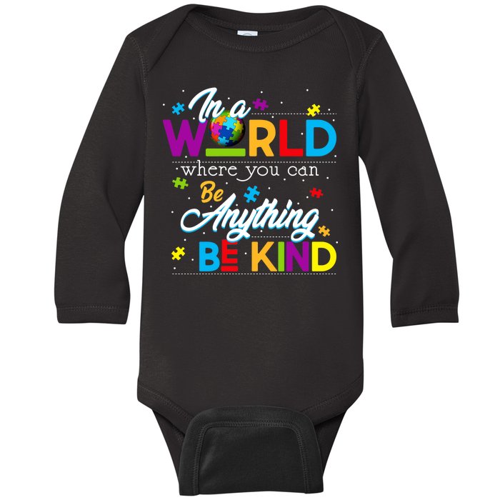 A World With Kindness Autism Awareness Baby Long Sleeve Bodysuit