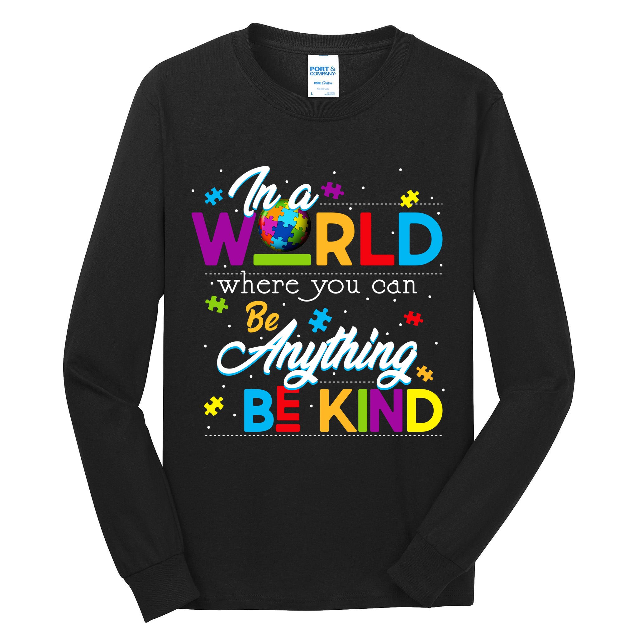 A World With Kindness Autism Awareness Tall Long Sleeve T-Shirt