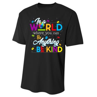 A World With Kindness Autism Awareness Performance Sprint T-Shirt