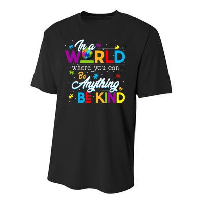 A World With Kindness Autism Awareness Youth Performance Sprint T-Shirt