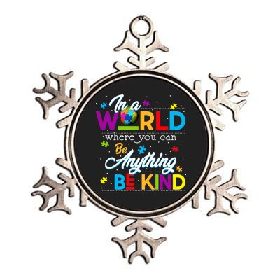 A World With Kindness Autism Awareness Metallic Star Ornament