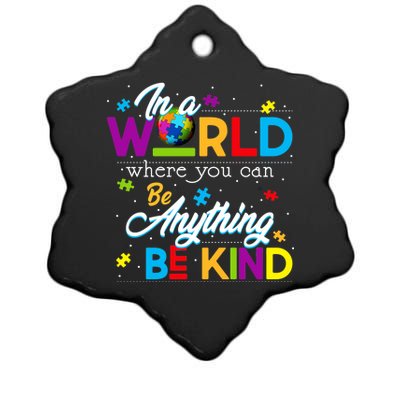 A World With Kindness Autism Awareness Ceramic Star Ornament