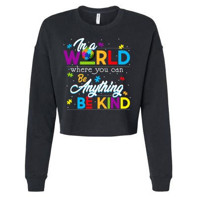 A World With Kindness Autism Awareness Cropped Pullover Crew