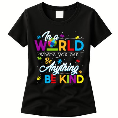 A World With Kindness Autism Awareness Womens T-Shirt