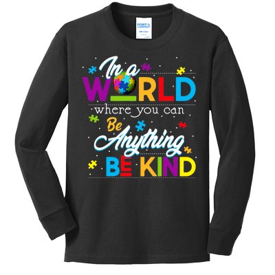 A World With Kindness Autism Awareness Kids Long Sleeve Shirt