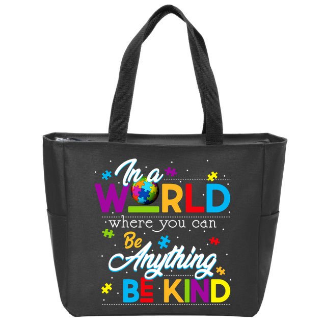 A World With Kindness Autism Awareness Zip Tote Bag